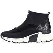 Sneakersy damskie - Rieker Damskie sneakersy mid N6352, Black N6352 00, 36 EU - miniaturka - grafika 1