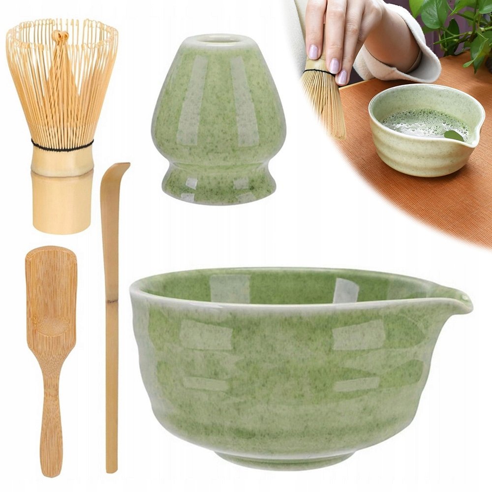Ceramicznych Zestaw Prezentowy Do Herbaty Matcha Czarka Miotełka Zielony