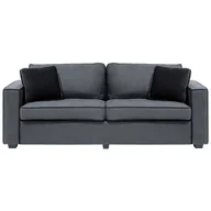 Sofy i kanapy - Beliani Sofa trzyosobowa welur ciemnoszara FALUN - miniaturka - grafika 1