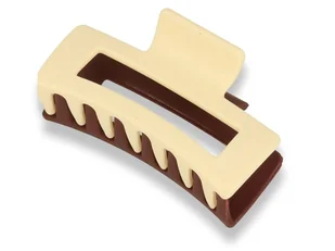 Orientana, Klamra spinka do włosów dwukolorowa brązowo-beżowa - Ozdoby do włosów - miniaturka - grafika 1