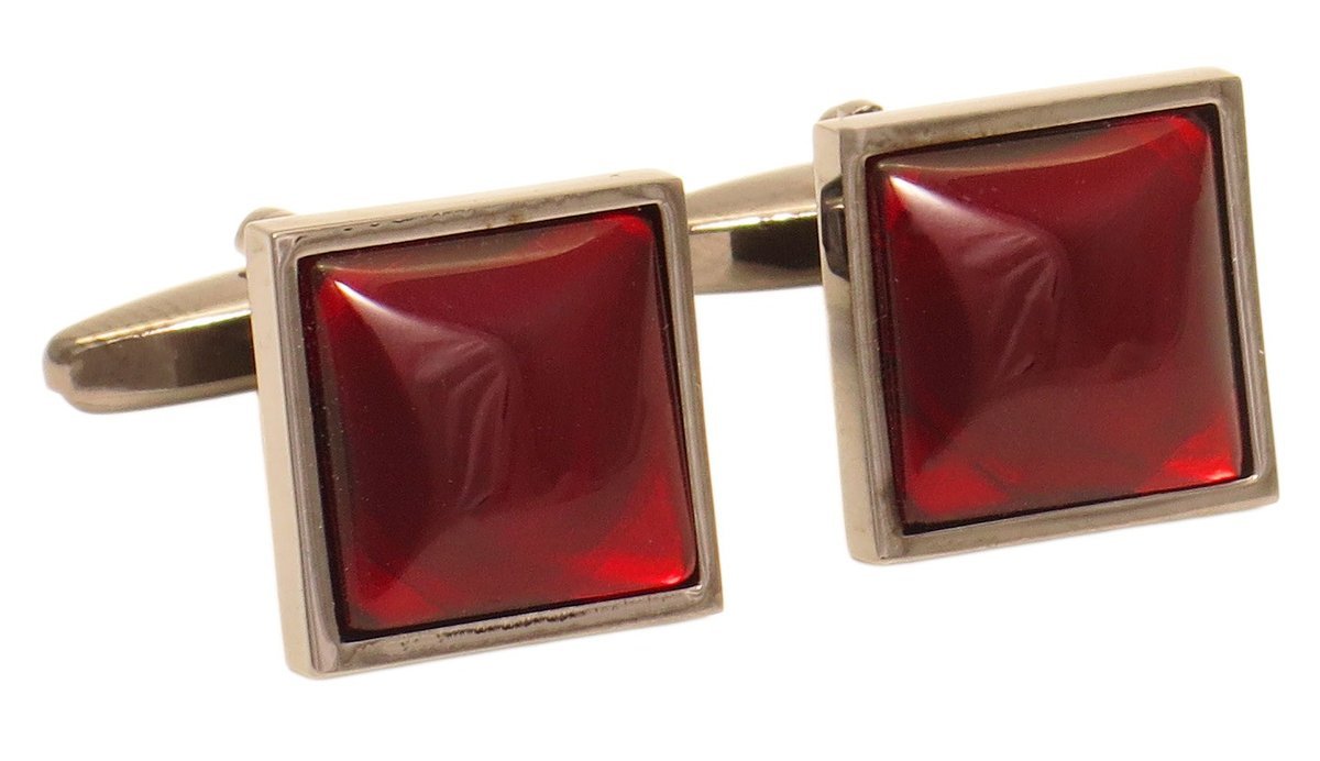 Bordowe spinki do mankietów koszuli z grafitem - A339