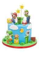 Dekoracje i nakrycia stołu na imprezę - Zestaw Dekoracje na Tort Super Mario 14 El. 2D - miniaturka - grafika 1