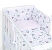 Pościel dla dzieci - MAMO-TATO 3-el dwustronna pościel dla niemowląt 90x120 do łóżeczka 60x120 - Starmix różowy / koordynat róż - miniaturka - grafika 1