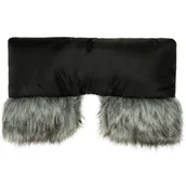 Akcesoria do wózków - Uniwersalna Mufka do wózka i sanek z futerkiem Black - miniaturka - grafika 1