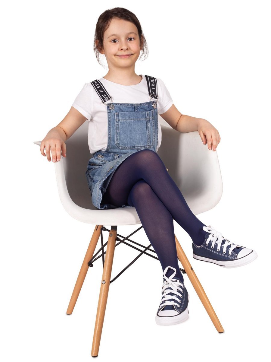 Rajstopy dziecięce mikrofibra gładkie granatowe 40 DEN 140-146