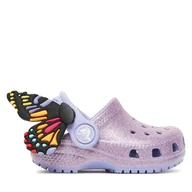 Buty dla dziewczynek - Klapki Crocs Toddler Classic IAM Butterfly Clog 210018 Fioletowy - miniaturka - grafika 1