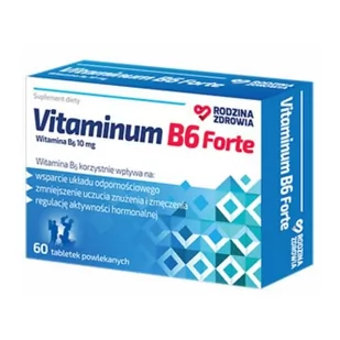 Rodzina Zdrowia Vitaminum B6 Forte 60 tabletek powlekanych - Witaminy i minerały - miniaturka - grafika 1