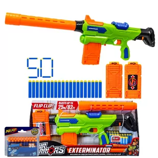 Zesatw Pistolet Buzz Bee Air Warriors Exterminator 44105 + Strzałki Nerf Elite A0351 - Zabawki militarne - miniaturka - grafika 1