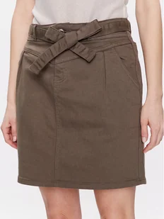 Morgan Spódnica jeansowa 231-JSTELA Khaki Regular Fit - Spódnice - miniaturka - grafika 1