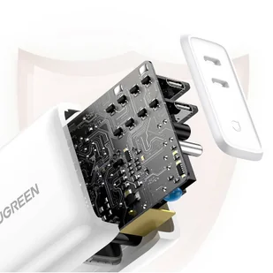 Ugreen szybka ładowarka sieciowa 2x USB Typ C 36 W Quick Charge 4.0 Power Delivery SCP FCP AFC biały (70264 CD199) - Ładowarki do telefonów - miniaturka - grafika 7