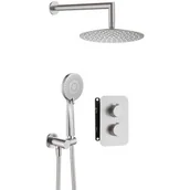 Zestawy prysznicowe - Deante Box stal szczotkowana zestaw prysznicowy podtynkowy z BOXem termostatycznym - miniaturka - grafika 1