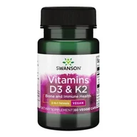 Witaminy i minerały - SWANSON Witamina D3 200 K2 75mcg 60 k SW1809 - miniaturka - grafika 1