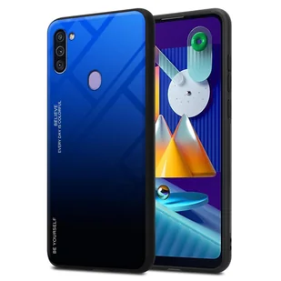 Pokrowiec Do Samsung Galaxy A11 / M11 Etui w NIEBIESKO - CZARNY TPU Obudowa Case Cover Plecki Ochronny Cadorabo - Etui i futerały do telefonów - miniaturka - grafika 1