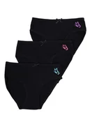 Majtki damskie - Figi majtki dziewczęce bawełniane motylki czarne 3PAK 134-140 YOCLUB - miniaturka - grafika 1