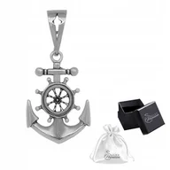 Wisiorki - Zawieszka Srebrna pr. 925 KOTWICA I STER Wisiorek Srebrny Żeglarski Morski - miniaturka - grafika 1