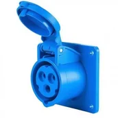 Gniazdka elektryczne - Gniazdo tablicowe proste 16A 2P+Z 230V 75x75mm IP44/54 - miniaturka - grafika 1