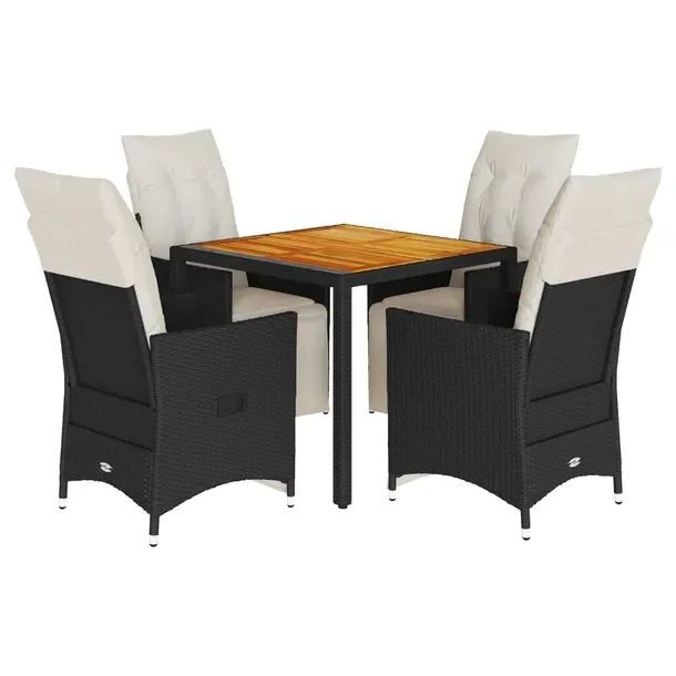 Zestaw Mebli Ogrodowych Rattan PE, Stół 90x90x75 cm, Krzesła 56x59x92 cm