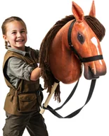 Maskotki i pluszaki - KOŃ NA KIJU Hobby Horse Konik dla dzieci do Zabawy Zawody BRĄZOWY DUŻY A3 - miniaturka - grafika 1