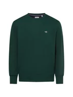 Bluzy męskie - Gant Bluza męska Mężczyźni Bawełna zielony jednolity, S - miniaturka - grafika 1