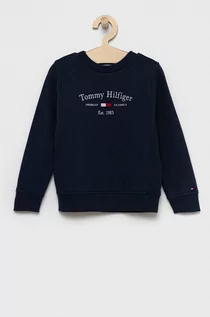 Bluzy damskie - Tommy Hilfiger Bluza bawełniana dziecięca kolor granatowy z aplikacją - grafika 1