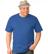 Koszulki męskie - Trigema Męski T-shirt bawełna ekologiczna 639202, Niebieski (dżinsowy niebieski-c2c), XXL - miniaturka - grafika 1