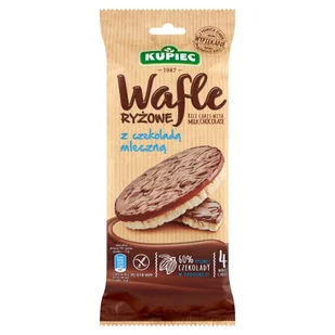 Kupiec Wafle ryżowe w mlecznej czekoladzie 60 g - Pieczywo chrupkie - miniaturka - grafika 1