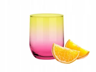 SZKLANKA 300 ml ŻÓŁTO-RÓŻOWA,DO SOKU, WODY,DRINKÓW - Szklanki - miniaturka - grafika 1