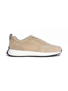 Geox Skórzane sneakersy "Volpiano" w kolorze beżowym - Trampki męskie - miniaturka - grafika 1