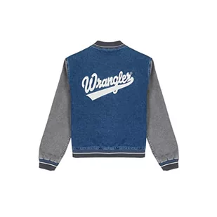 Wrangler Męska kurtka baseballowa denim, Easy Indigo, M - Kurtki męskie - miniaturka - grafika 1