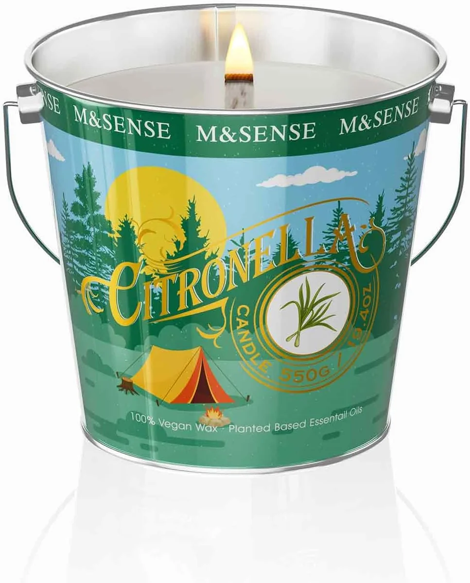Świeca zapachowa sojowa Citronella Eukaliptus 550g długie palenie na taras