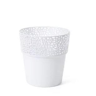 Pigmejka Osłonka do kwiatów Rosa, biała, 11,5x12 cm - Donice - miniaturka - grafika 1