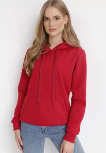 Bordowa Bluza z Kapturem Kasseia - Bluzy damskie - miniaturka - grafika 1