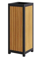 Pozostałe meble ogrodowe - Parkowy drewniany kosz na śmieci w kolorze dębu H7-W28 - miniaturka - grafika 1