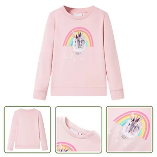 Bluza dziecięca - jasnoróżowa - 128 - Bluza Dla Dziecka - Bluzy dla dziewczynek - miniaturka - grafika 1