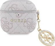 Akcesoria do słuchawek - Etui Guess 4G Strass Charm do AirPods 4 różowy - miniaturka - grafika 1
