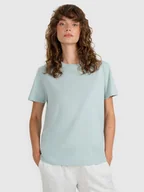 Koszulki i topy damskie - 4F T-shirt regular gładki damski - turkusowy L - miniaturka - grafika 1