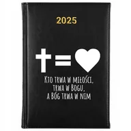 Notesy i bloczki - KALENDARZ TEMINARZ PLANER CZARNY Dzienny A5 2025 PREZENT DLA KSIĘDZA WZÓR - miniaturka - grafika 1