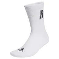 Skarpetki damskie - adidas Skarpety z haftem dresowym, biały/czarny, X-Large - miniaturka - grafika 1