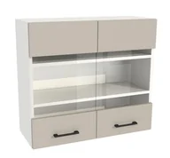 Szafki kuchenne - Szafka Wisząca Witryna Presto 80X72 Cm Płyta Laminowana Biały/Kaszmir - miniaturka - grafika 1