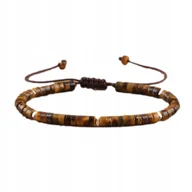 Bransoletki - Bransoletka Koraliki Kamień Naturalny Tygrysie Oko 2 x 4 mm Regulowany - miniaturka - grafika 1