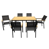 Stoły ogrodowe - Stół ogrodowy Rocco 150 x 90 cm czarno-brązowy - miniaturka - grafika 1