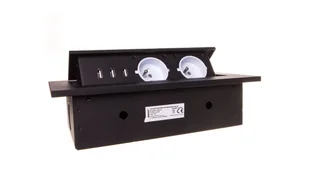 Orno Gniazda wpuszczane w blat 2x250V 3xUSB z grubym rantem OR-AE-1324 OR-AE-1324/B - Gniazdka elektryczne - miniaturka - grafika 2