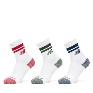 Zestaw 3 par wysokich skarpet unisex New Balance Active Lifestyle Striped Crew LAS35210AS1 Biały - Skarpetki męskie - miniaturka - grafika 1