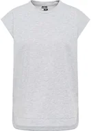 Bluzy damskie - DreiMaster Maritim Damska bluza z krótkim rękawem, jasnoszary melanż, XL - miniaturka - grafika 1