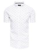 Koszule męskie - Koszula męska z krótkim rękawem biała Dstreet KX1031 - miniaturka - grafika 1