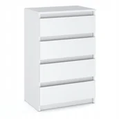 Komody - Komoda Biała Z 4 Szufladami 60 CM Szafka Rtv Loft Mała Nowoczesna Do Salonu - miniaturka - grafika 1