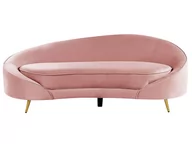 Sofy i kanapy - Sofa welurowa różowa SAVAR - miniaturka - grafika 1