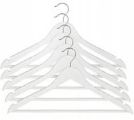 Wieszaki i stojaki - Wieszaki Ubranie 5 Szt Zestaw Drewno Białe Zwy - miniaturka - grafika 1