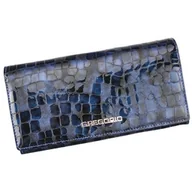 Portfele - Portfel Damski Skórzany GREGORIO Długi Max Z Klamrą Lakierowany FS-100 NIEBIESKI RFID 18,5 x 9,5 x 3,5 [cm] - miniaturka - grafika 1