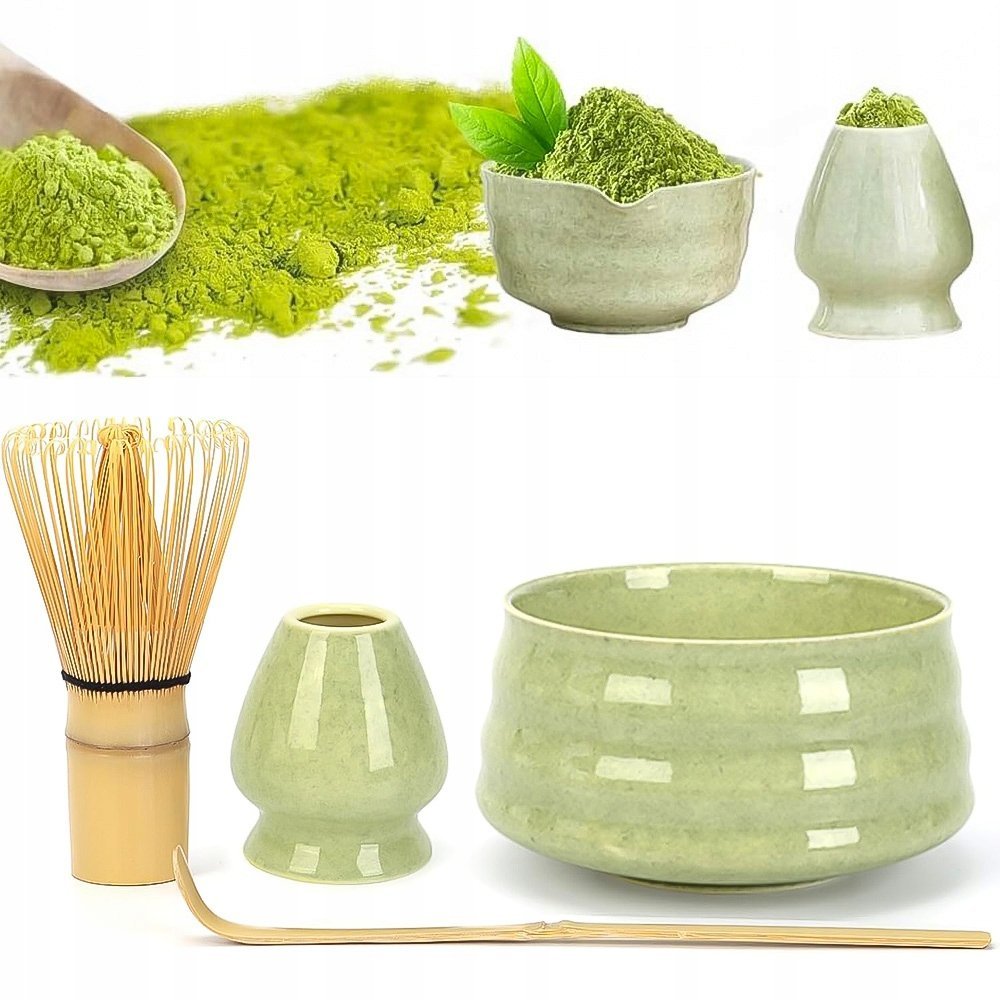 ZESTAW CERAMICZNY DO MATCHY 4 ELEMENTY Z PODSTAWKĄ NA CHASEN PREZENT